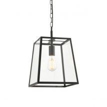 Hurst Single Pendant Ceiling Lamp, Matt Black, Glass