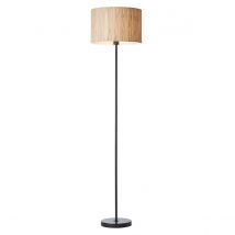 Longshore Base & Shade Floor Lamp, Natural Seagrass, Matt Black