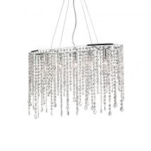 Rain Clear  5 Light  Large Ceiling Pendant Chrome, E14