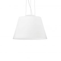 Cylinder 1 Light Large Dome Ceiling Pendant White, E27