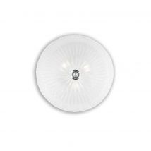 Shell  3 Light Indoor Flush Wall / Ceiling Light Chrome with Clear Glass, E27