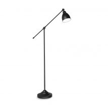Newton 1 Light Adjustable Floor Lamp Matt Black, E27