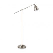 Newton 1 Light Adjustable Floor Lamp Nickel, E27