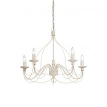 Corte  5 Light Chandelier Antique White Finish, E14