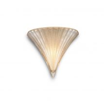 Santa 1 Light Indoor Wall Uplighter Gold with Small Finish Glass, E14
