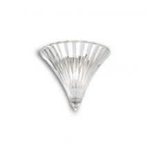 Santa 1 Light Indoor Wall Uplighter Clear with Small Glass, E14