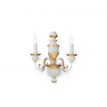 Firenze  2 Light Indoor Candle Wall Light Gold, Ivory, E14