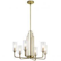 Kichler Kimrose Multi Arm Pendant Ceiling Light Brushed Natural Brass