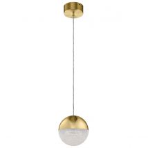 Kichler Moonlit Integrated LED Spherical Pendant Ceiling Light Champagne Gold, 3000K