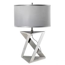 Aegeus 1 Light Table Lamp White, Polished Nickel, E27