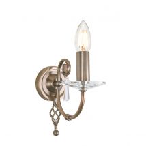 Aegean 1 Light Indoor Candle Wall Light Aged Brass, E14