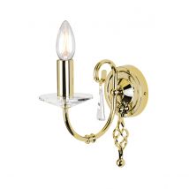Aegean 1 Light Indoor Candle Wall Light Polished Brass, E14