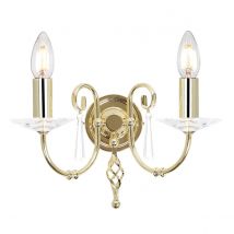 Aegean 2 Light Indoor Candle Wall Light Polished Brass, E14
