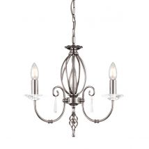 Aegean Chandelier 3 Light Polished Nickel Finish, E14