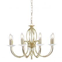 Aegean 8 Light Chandelier Polished Brass Finish, E14