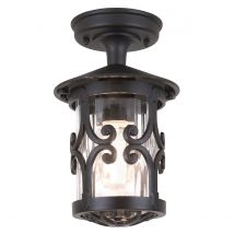 Hereford 1 Light Outdoor Ceiling Lantern Black, E27