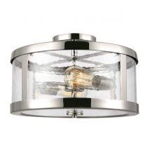 Harrow Cylindrical 2 Light Semi Flush Lamp, Polished Nickel
