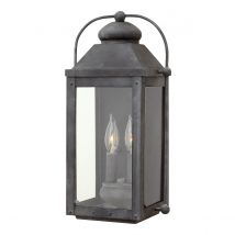 Hinkley Anchorage Outdoor 2 Light Wall Lantern Aged Zinc IP44