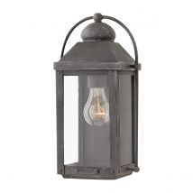 Hinkley Anchorage Outdoor 1 Light Wall Lantern Aged Zinc IP44