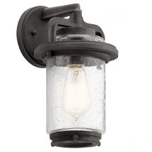 Kichler Andover Outdoor 1 Light Wall Lantern Weathered Zinc IP44