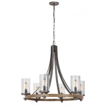 Feiss Angelo 6 Light Chandelier Weathered Oak