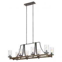Feiss Angelo 8 Light Isle Chandelier Weathered Oak