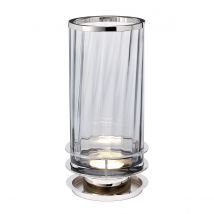 Arno Table Lamp Metalwork Polished Nickel, Smoked Glass