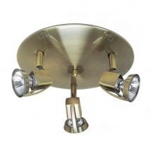 Arco 3-Light Ceiling Spotlight Plate Brushed Brass