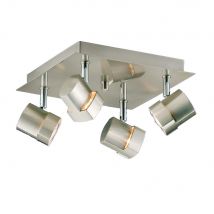 Moka 4-Light Flush Mount Satin Nickel