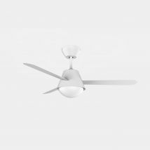 Buran LED Ceiling Fan White, Sandblasted, With E27 Lamp