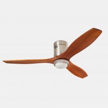 Stem LED Ceiling Fan Satin Nickel, Solid Wood Blades, 3000-4000-5000K