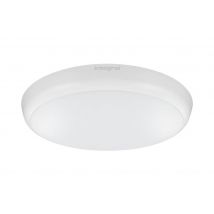 LED Flush Ceiling / Wall Light 12W 4000K 1056lm IK10 Sensor Matt White IP54