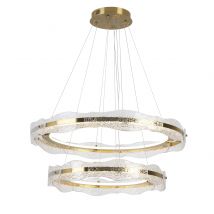 Lira Cylindrical Pendant Ceiling Light Brushed Gold, Textured Dimmable 3000K Remote Control