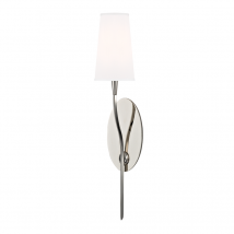 Rutland 1 Light Wall Sconce Polished Nickel with White Shade