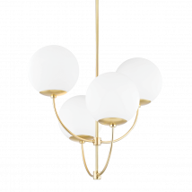 Carrie 4 Light Chandelier Aged Brass
