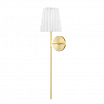 Demi 1 Light Wall Sconce Aged Brass with White Shade