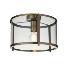 Hopton Decorative Flush Ceiling Lamp Antique Brass