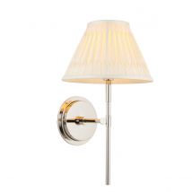 Rennes & Chatsworth Wall Lamp with Shade Bright Nickel Plate & Ivory Silk - End of Line