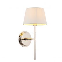 Rennes & Cici Wall Lamp with Shade Bright Nickel Plate & Ivory Linen Mix Fabric