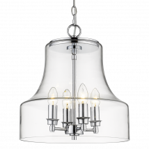 Prague 4 Light Dome Pendant Ceiling Light Silver, E14