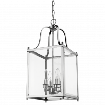New York 4 Light Lanterns Pendant Ceiling Light Silver, E14