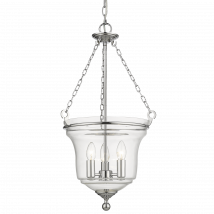 Prague 3 Light Lanterns Pendant Ceiling Light Silver, E14