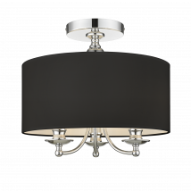 Abu Dhabi 3 Light Cylindrical Ceiling Light Silver, E14