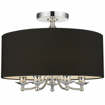 Abu Dhabi 5 Light Cylindrical Ceiling Light Silver, E14