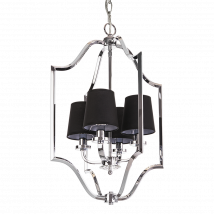 Abu Dhabi 4 Light Wire Frame Pendant Ceiling Light Silver, E14