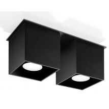 Quad 2 Light Suface Mounted Downlight Black, GU10