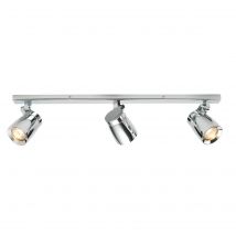 Knight 3 Light Bathroom Adjustable Spotlight Chrome, Clear Glass IP44, GU10