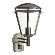 Inova PIR 1 Light Outdoor Wall Lantern Stainless Steel, Polycarbonate IP44, E27