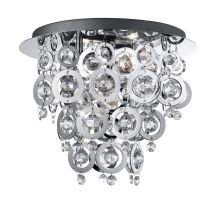 3 Light Flush Ceiling Light Chrome, E14