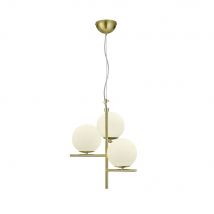 Pure Modern 3 Light Multi Arm Pendant Ceiling Light Brass Matt - UK Stock